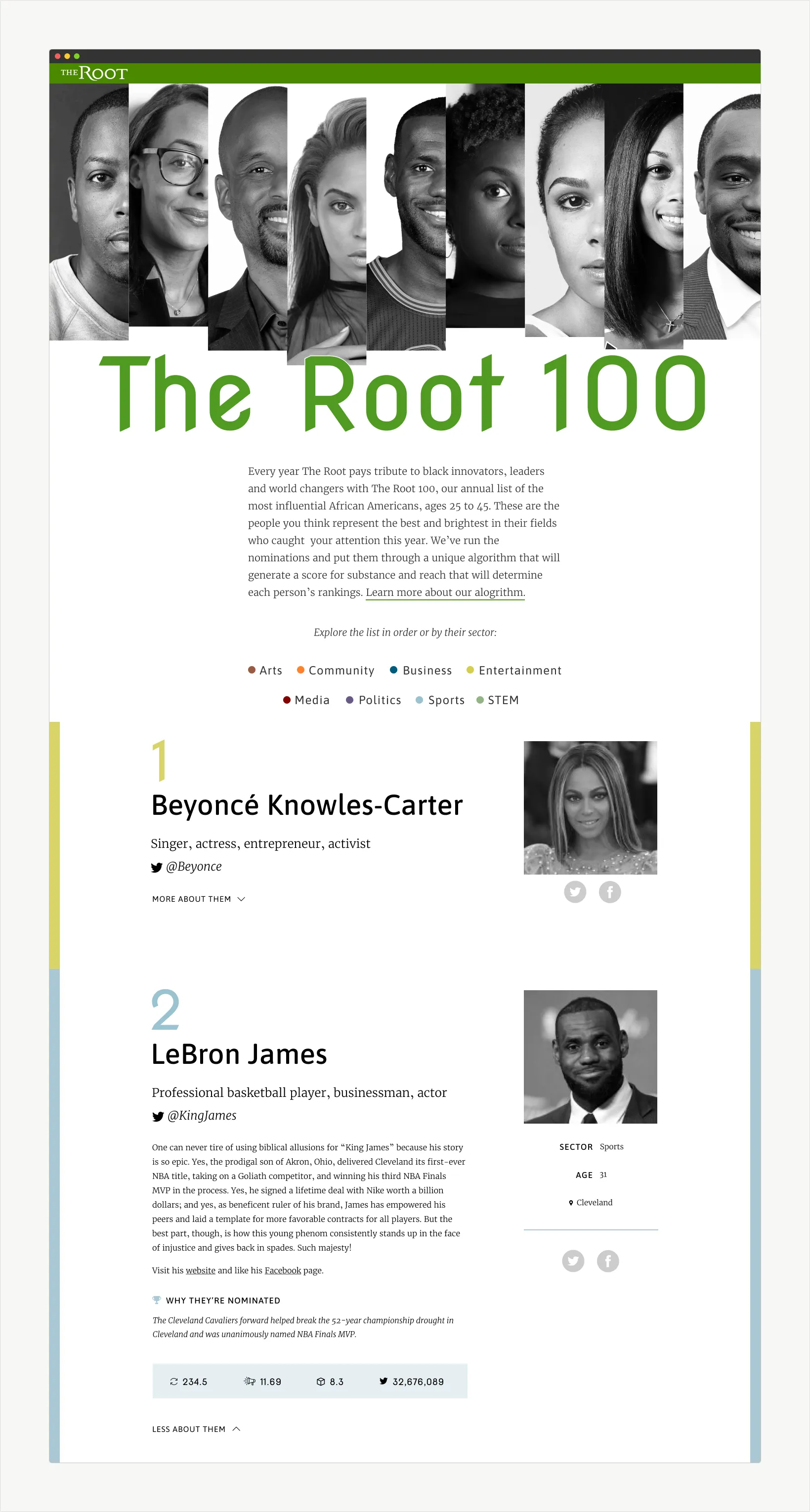 Longform features allowed one-off layouts, with unique content and technical solutions.